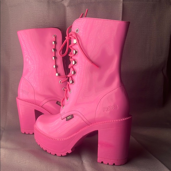 ROC Women's Pink Platform Boots - Picture 1 of 6
